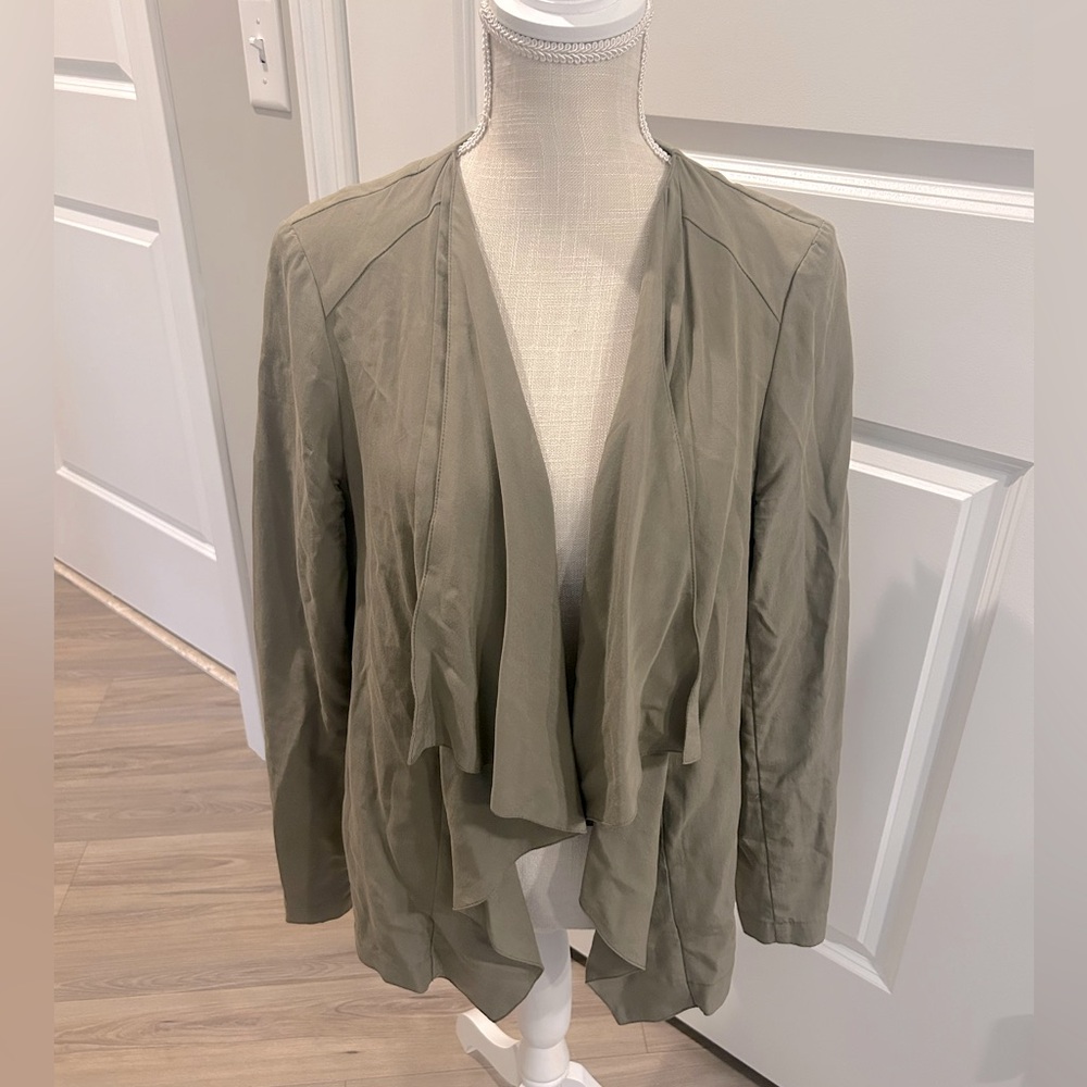 Eliane Rose Khaki Blazer - Large - waterfall front